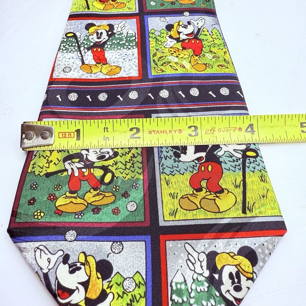 Mickey Mouse Playing Golf Golfer Golfing Tie by Mickey Unlimited‎ Disney Silk